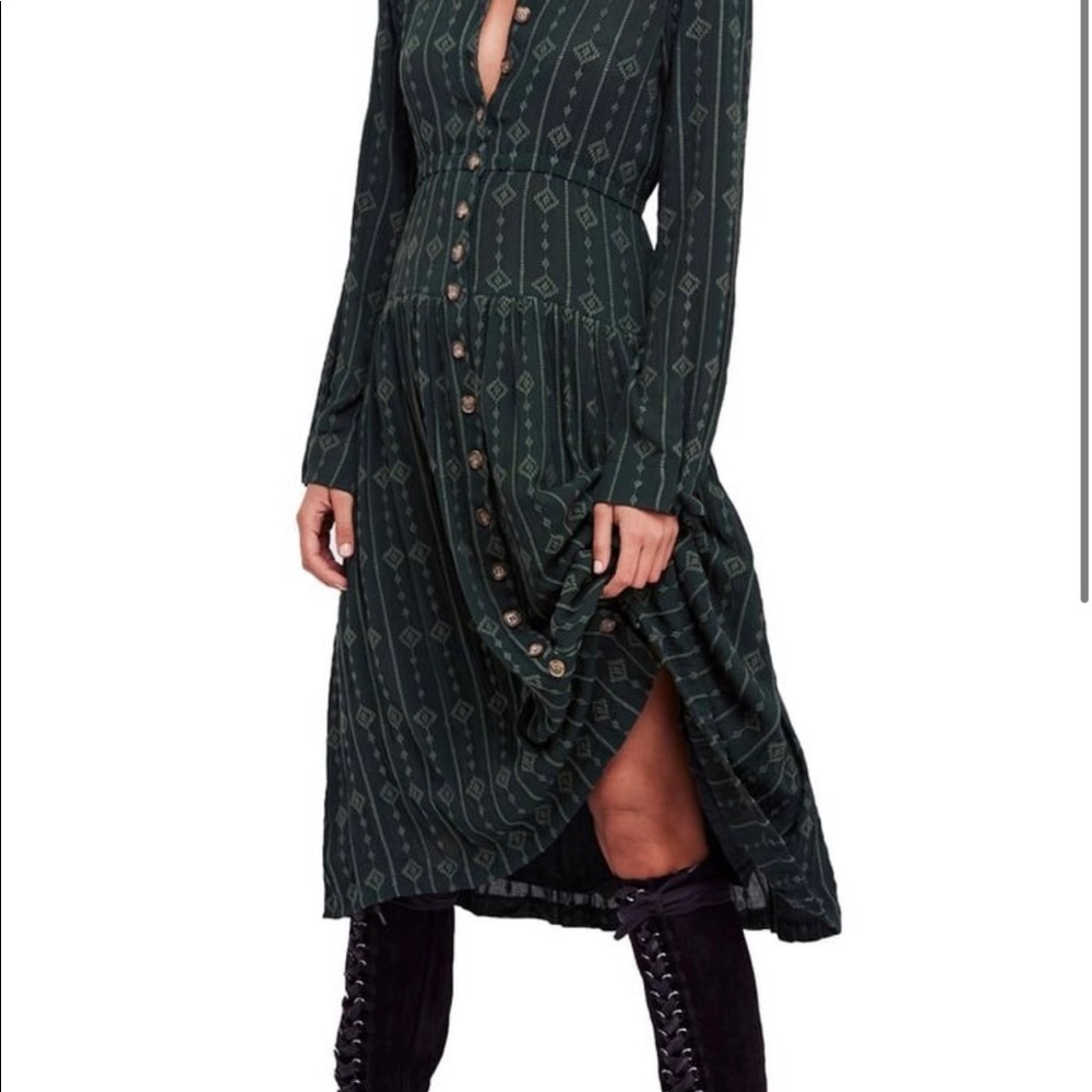 Women's Free People Diamond Head Midi Dress, Size Small - Green